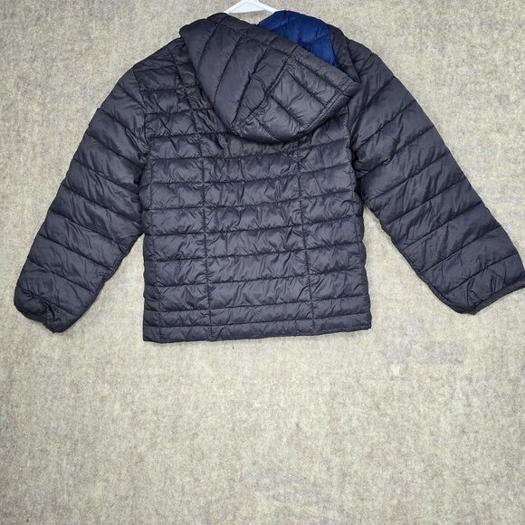 DKNY Sport Boys Puffer Jacket Size 7 Gray With Blue Lining - Picture 2 of 9